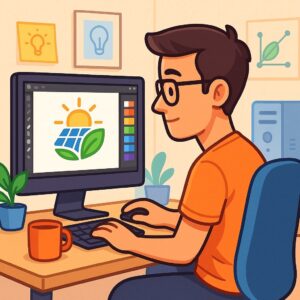 طراحی لوگو شرکت پنل خورشیدی