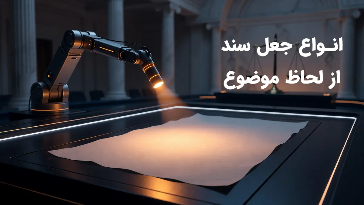 بررسی و انواع جعل سند از لحاظ موضوع